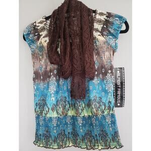 NEW ALMOST FAMOUS Vintage Y2K Brown‎ Lace Juniors Size S Trendy Clubwear 2000s